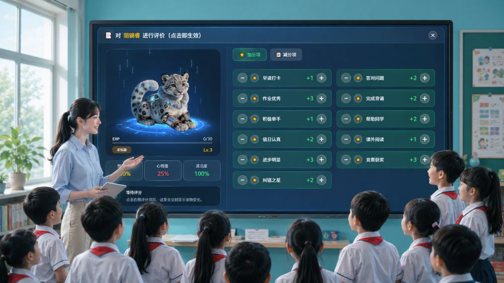 班主任在课堂中使用课思优进行即时评价